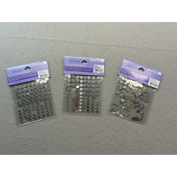 Claire's Hair Gems Lot Of 3 Rhinestone & Mermaid & Shapes Stickers Peel & Stick - Picture 2 of 5